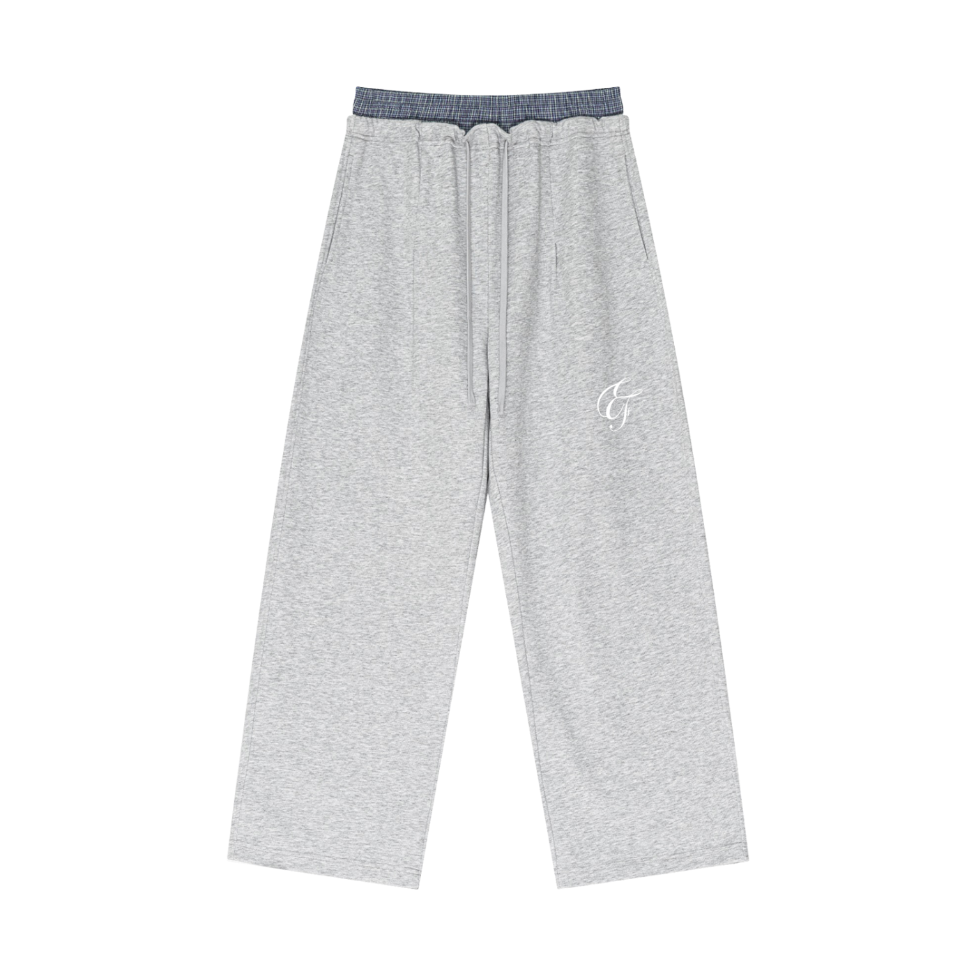 Plaid Contrast Waist Pants
