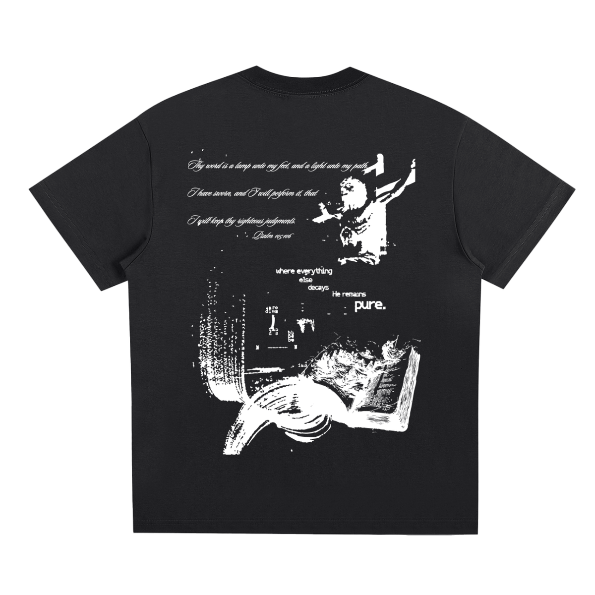 His sacrifice athletic T B/W
