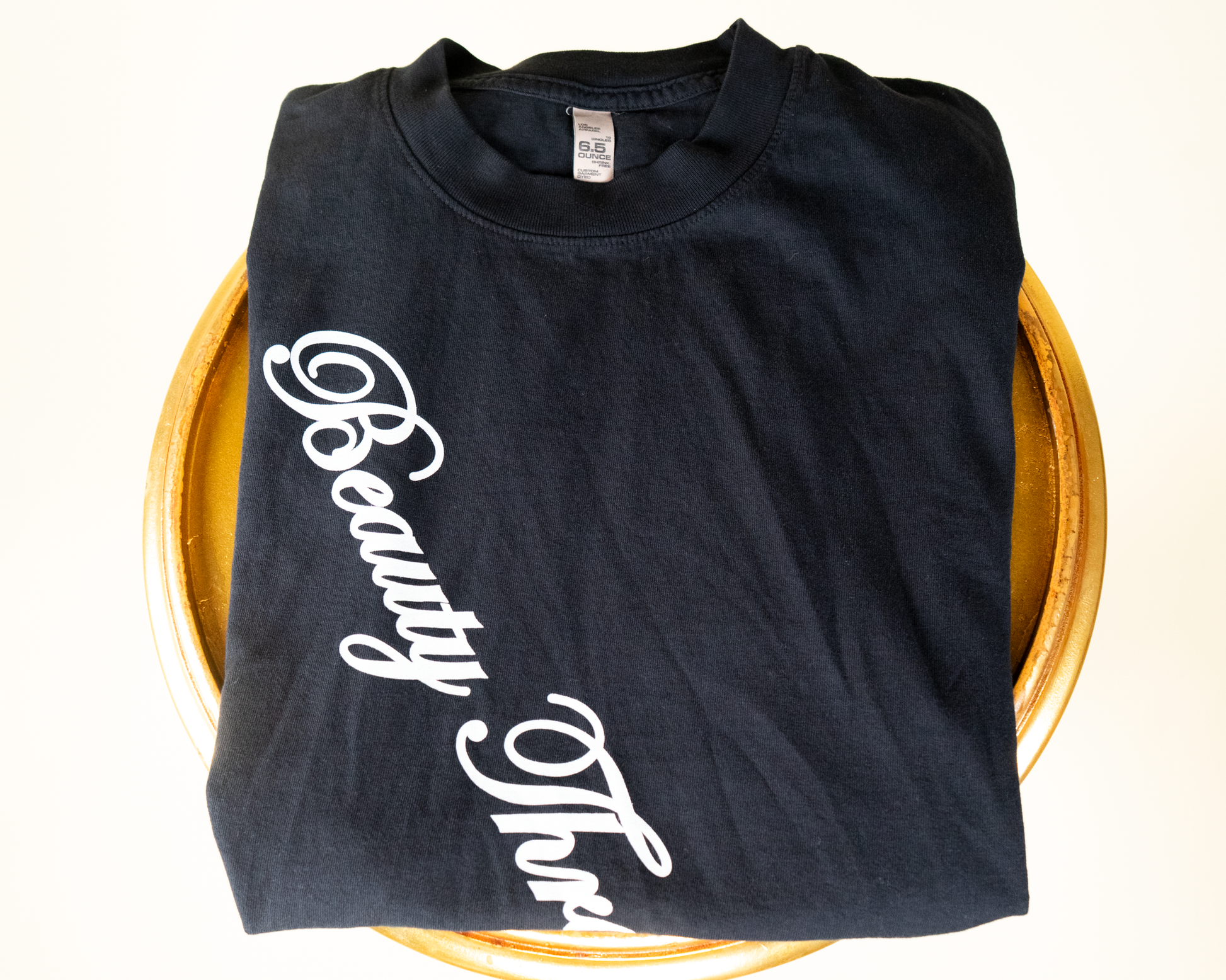 "Beauty Through Pain" Capped Tank in Carbon Black