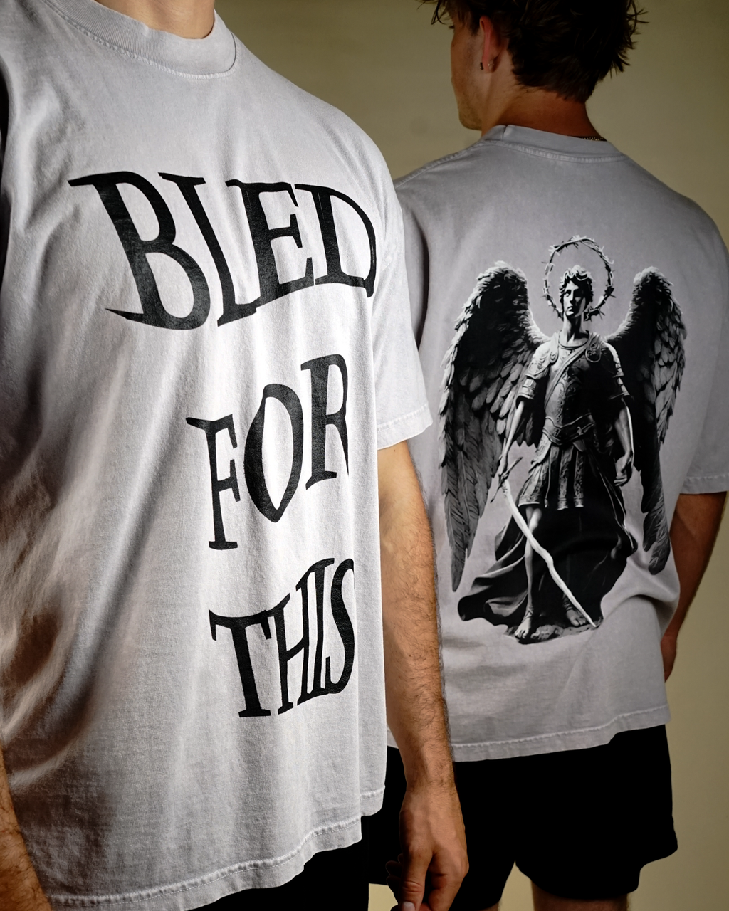 "Bled For This" Vintage T-Shirt in Ice Grey