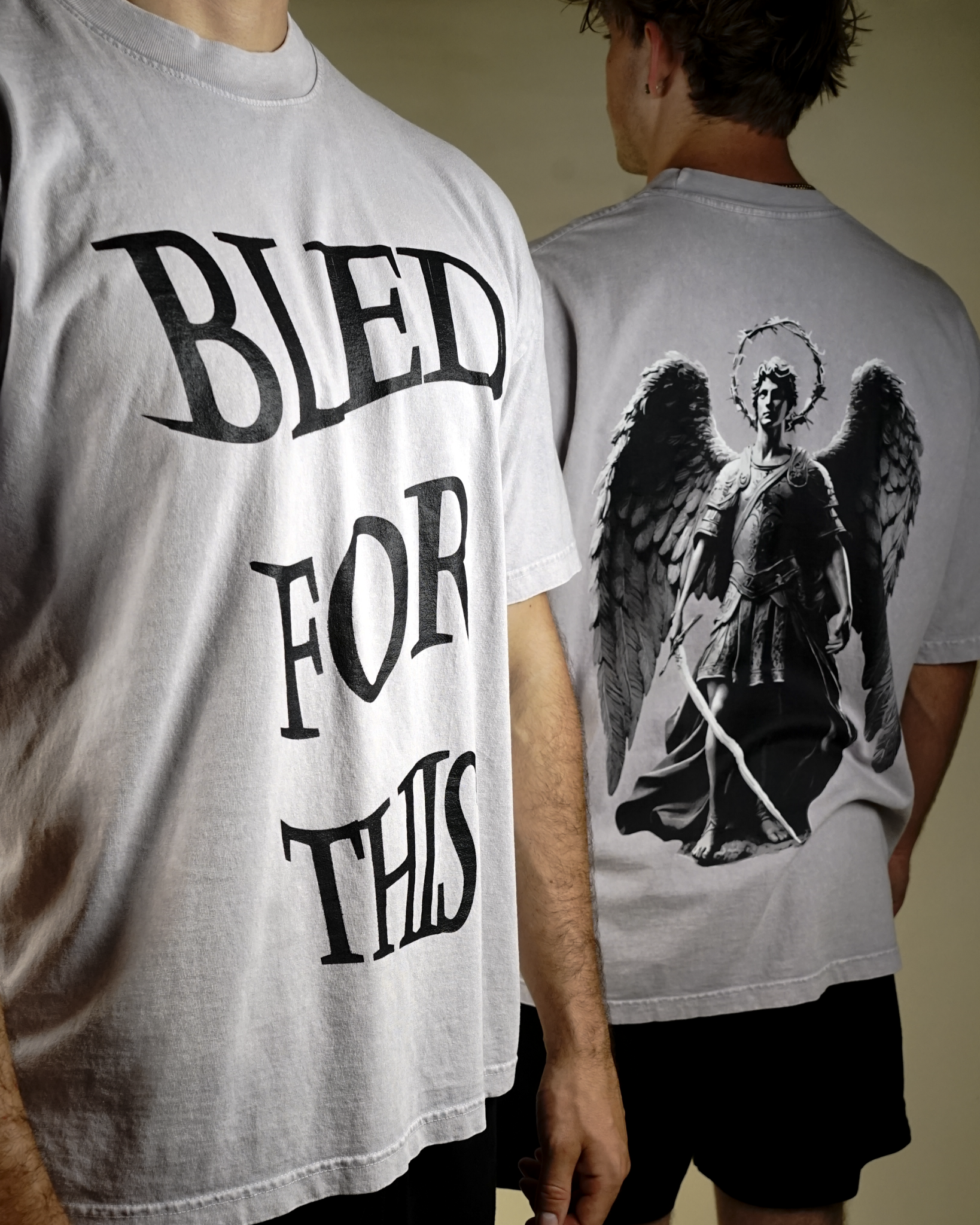 "Bled For This" Vintage T-Shirt in Ice Grey