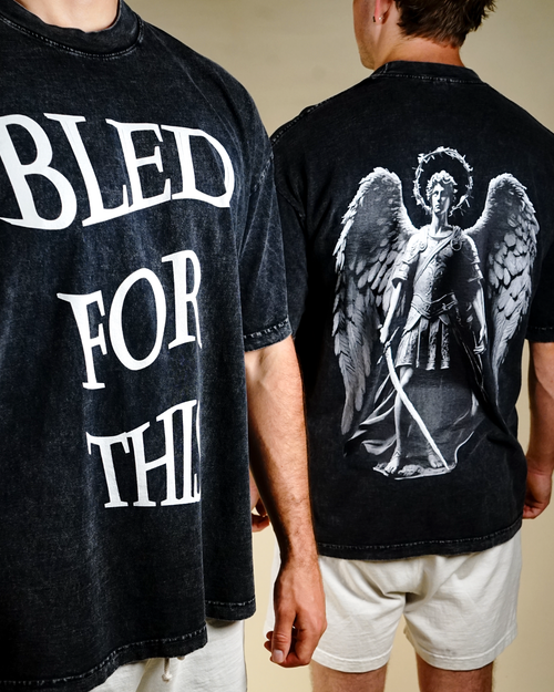 "Bled For This" Vintage T-Shirt in Carbon Black