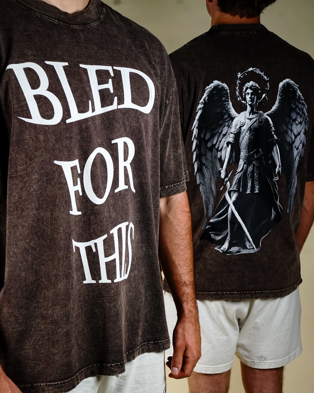 "Bled For This" Vintage T-Shirt in Mocha Brown