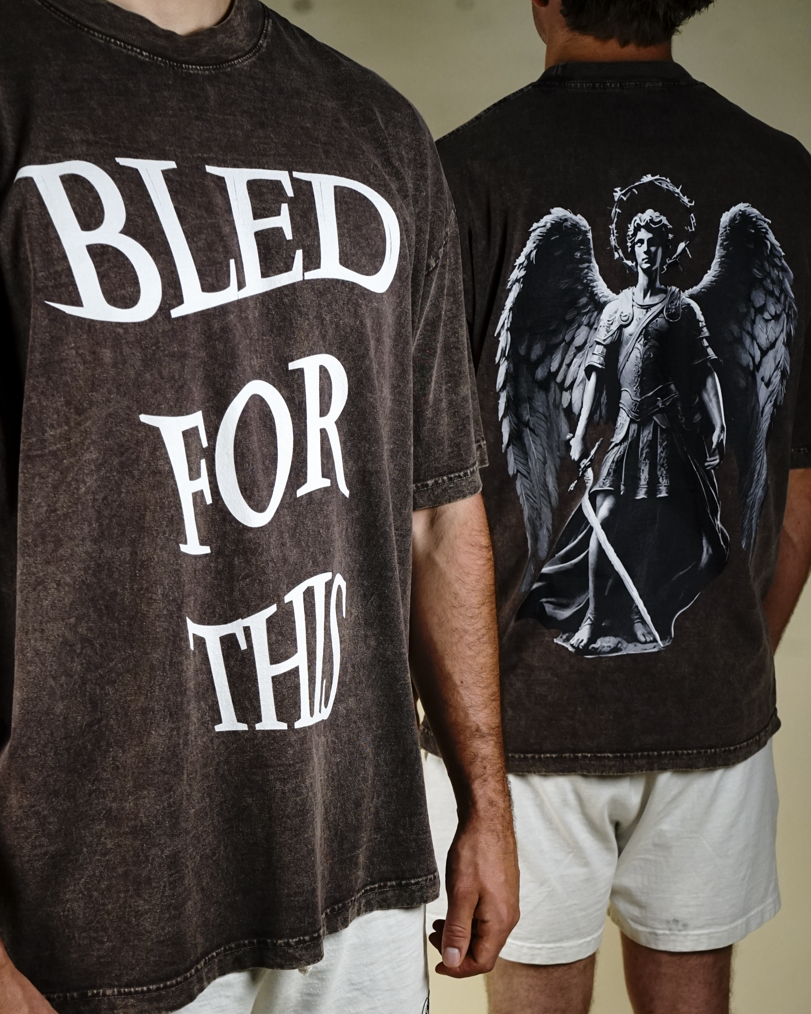 "Bled For This" Vintage T-Shirt in Mocha Brown