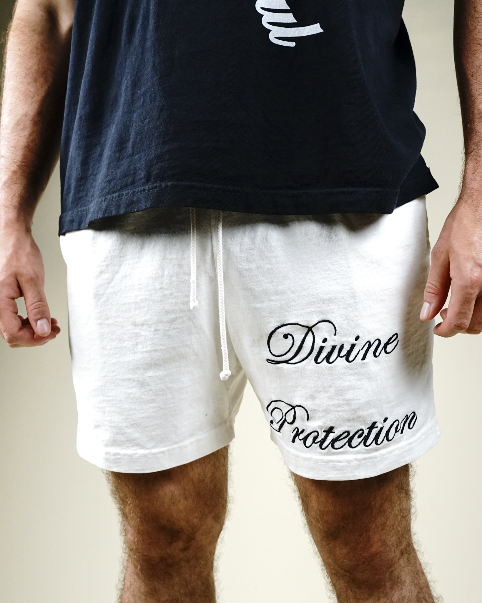"Divine Protection" Summer Shorts in White
