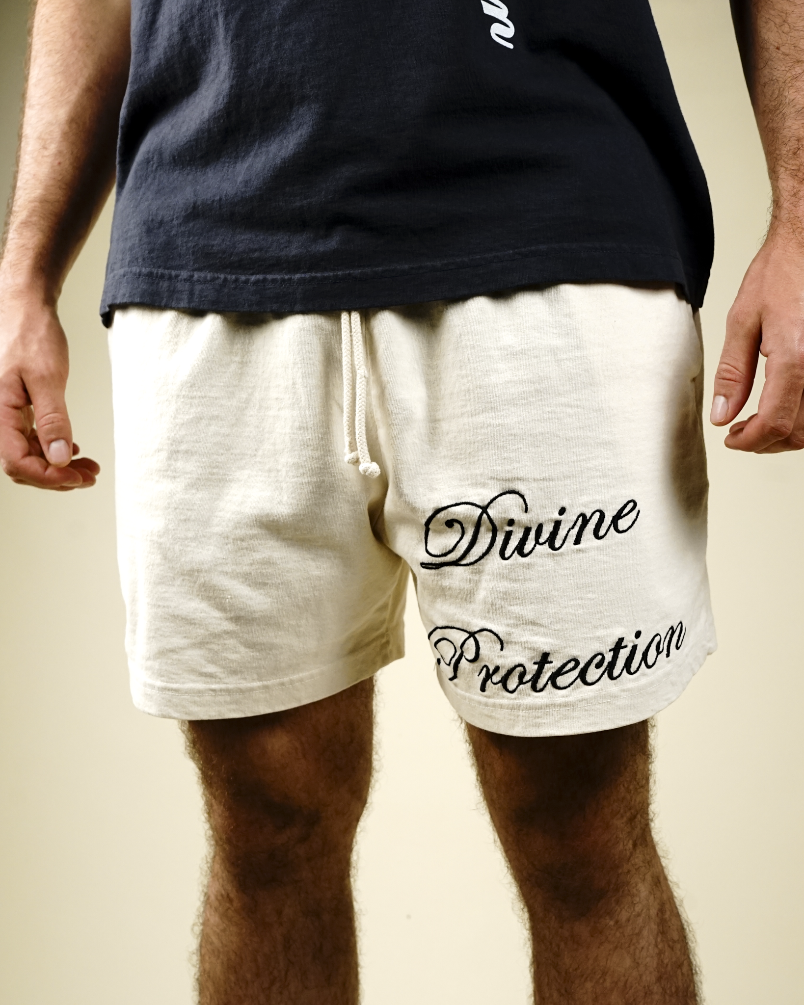 "Divine Protection" Summer Shorts in Creme