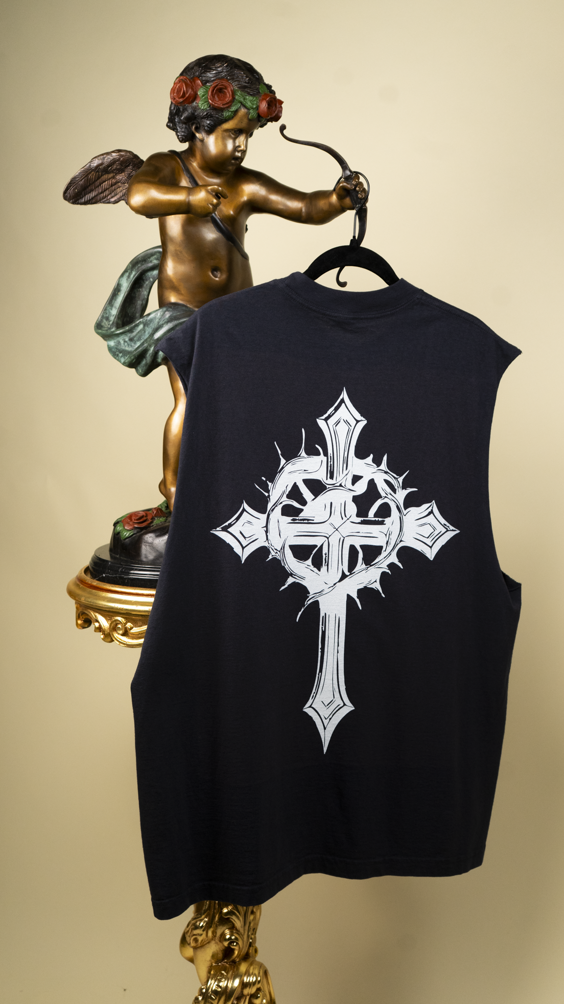 "From The Soul" Capped Tank in Carbon Black