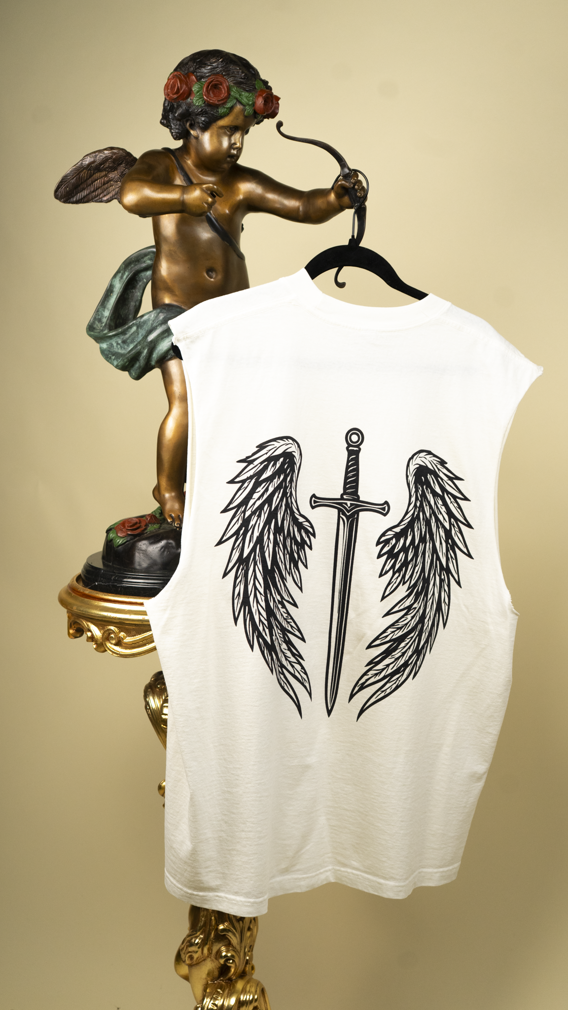 "Beauty Through Pain" Capped Tank in White