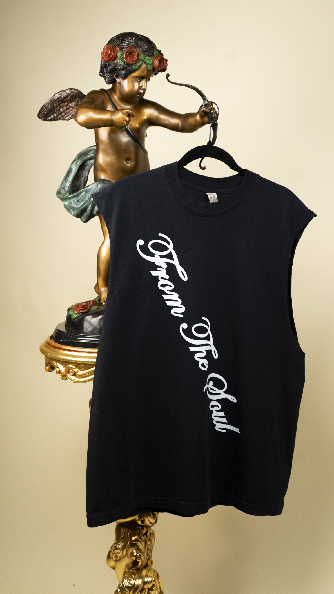 "From The Soul" Capped Tank in Carbon Black
