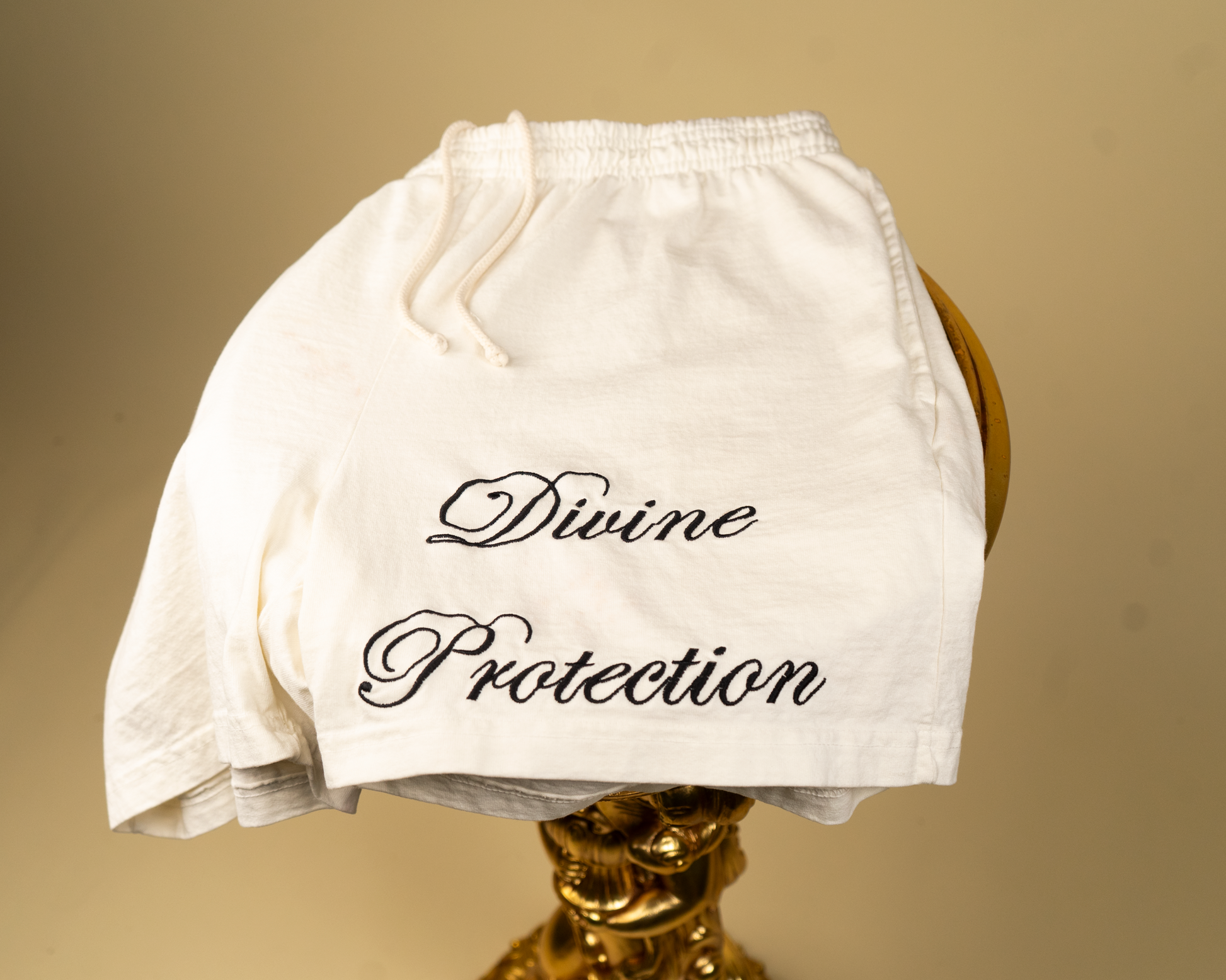 "Divine Protection" Summer Shorts in Creme